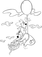 A coloring page of yogi bear